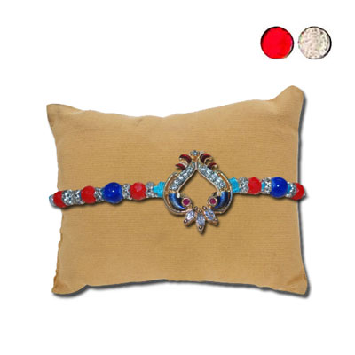 "AMERICAN DIAMOND (AD) RAKHIS -AD 4340 A- 009 (Single Rakhi) - Click here to View more details about this Product